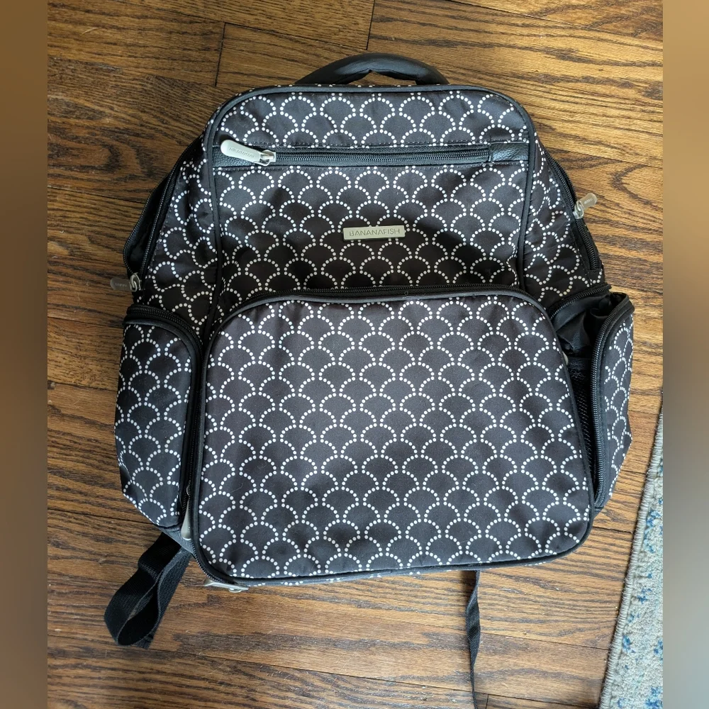 Bananafish Black Breast Pump Backpack Diaper Bag